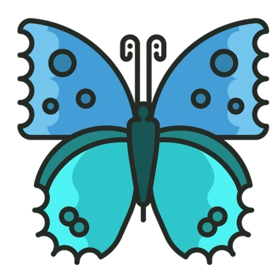 illustration papillon bleu turquoise