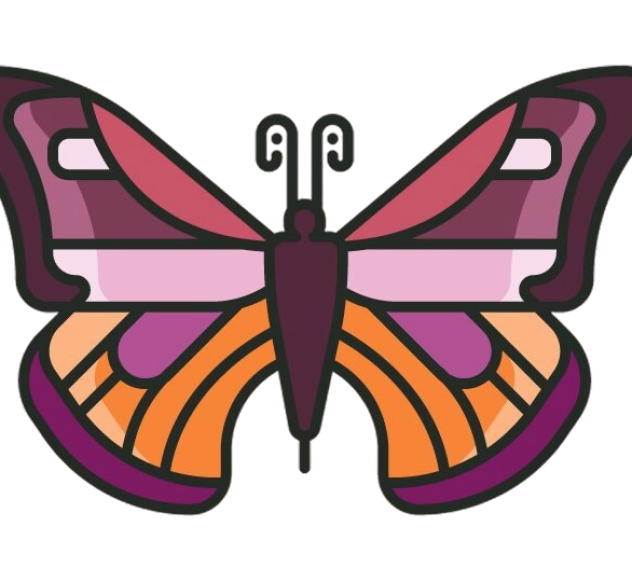 illustration papillon rose et violet foncé